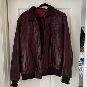 Burgundy 100% Leather Jacket - Egyptian
